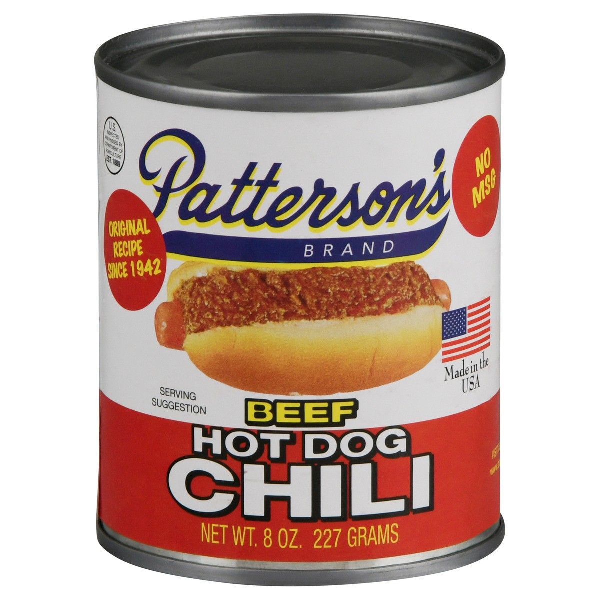 slide 8 of 14, Patterson's Beef Hot Dog Chili 8 oz, 8 oz