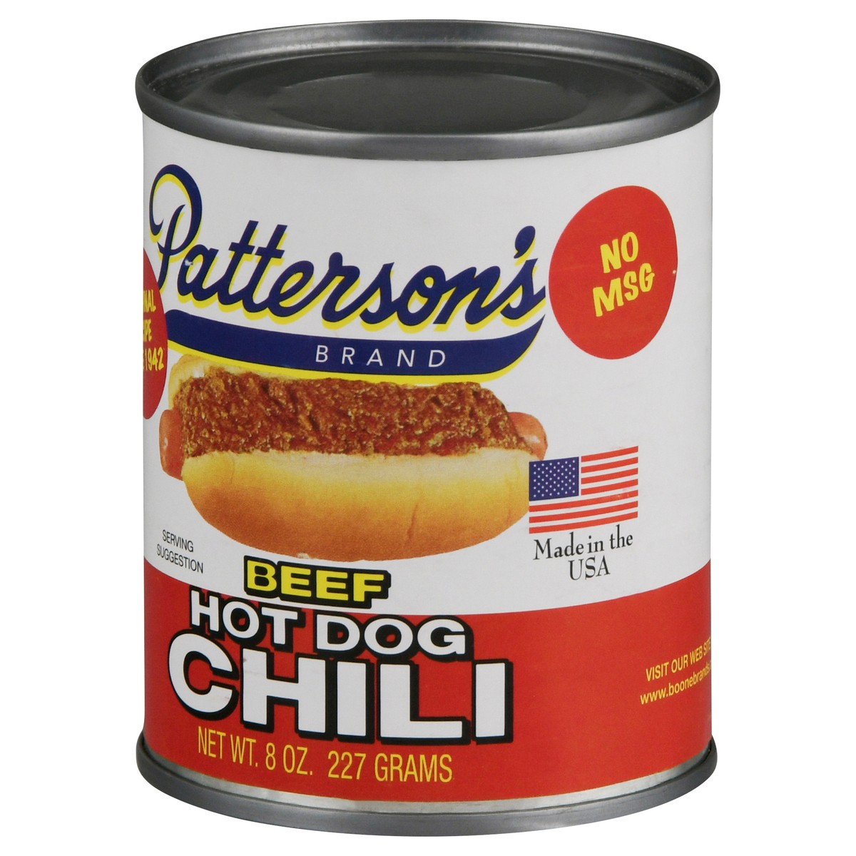 slide 6 of 14, Patterson's Beef Hot Dog Chili 8 oz, 8 oz