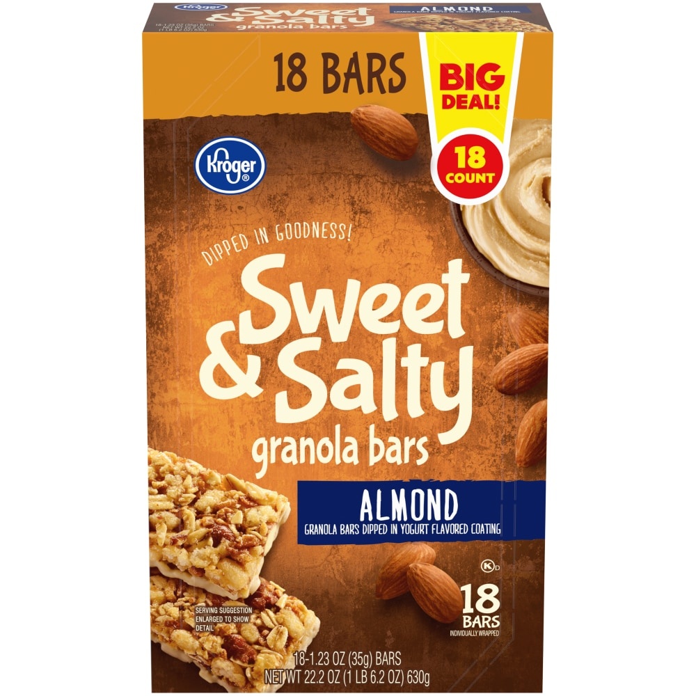 slide 1 of 1, Kroger Sweet Salty Almond Granola Bars, 22.2 oz
