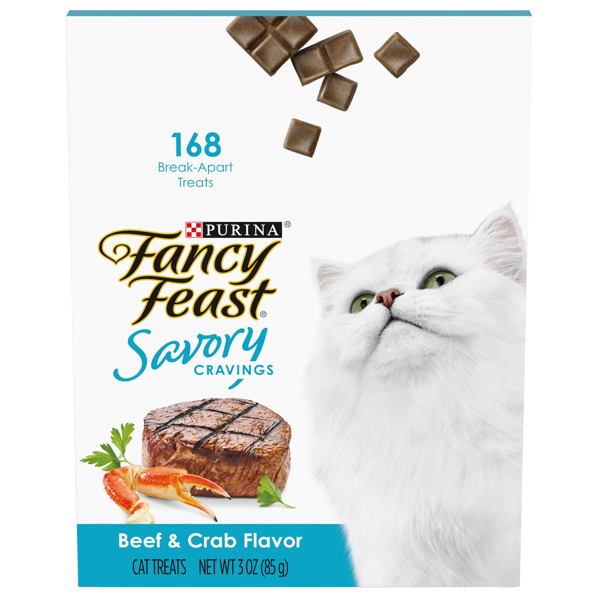 slide 1 of 9, Fancy Feast Purina Fancy Feast Limited Ingredient Cat Treats, Savory Cravings Beef & Crab Flavor, 3 oz