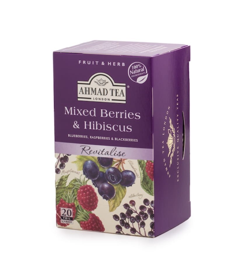 slide 1 of 1, Ahmad Tea Mixed Berries W/Hibiscus Tea, 20 ct