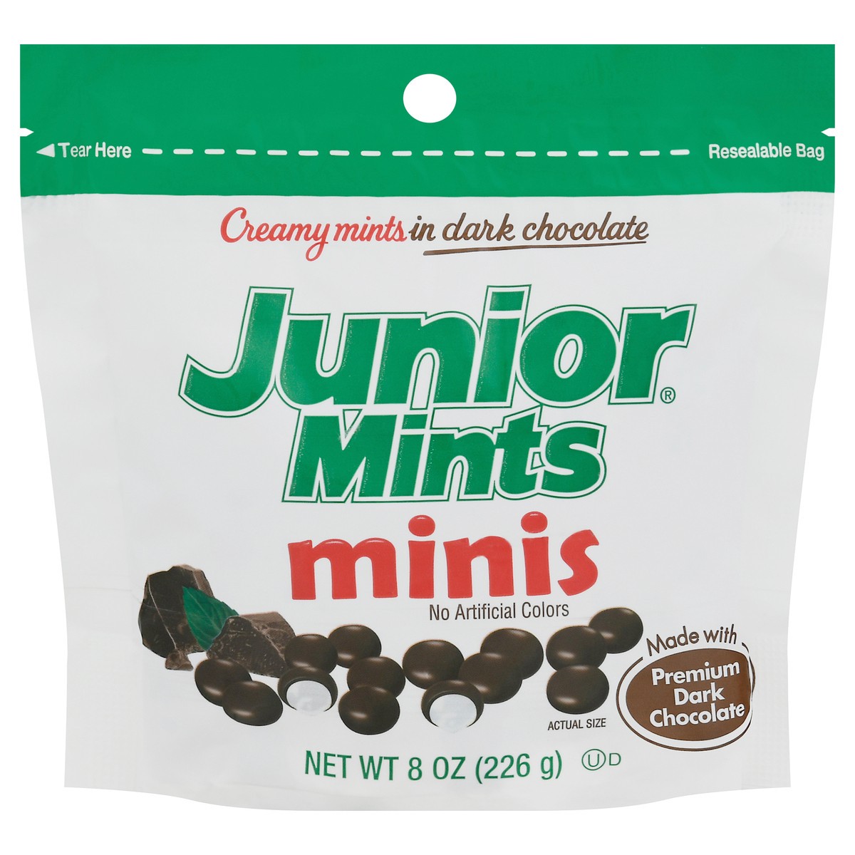 slide 1 of 14, Junior Mints Minis in Dark Chocolate Creamy Mints 8 oz, 8 oz