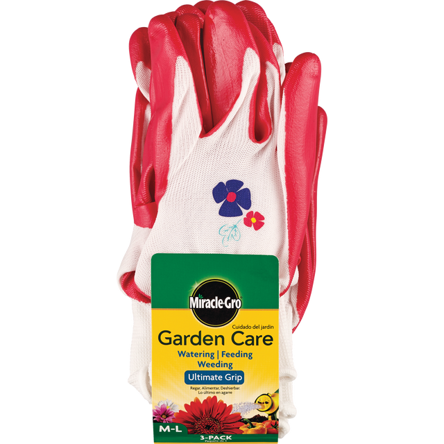 slide 1 of 1, Miracle-Gro Miracle Gro Nitrile Dipped Glove- Medium/Large, 3 ct; LG