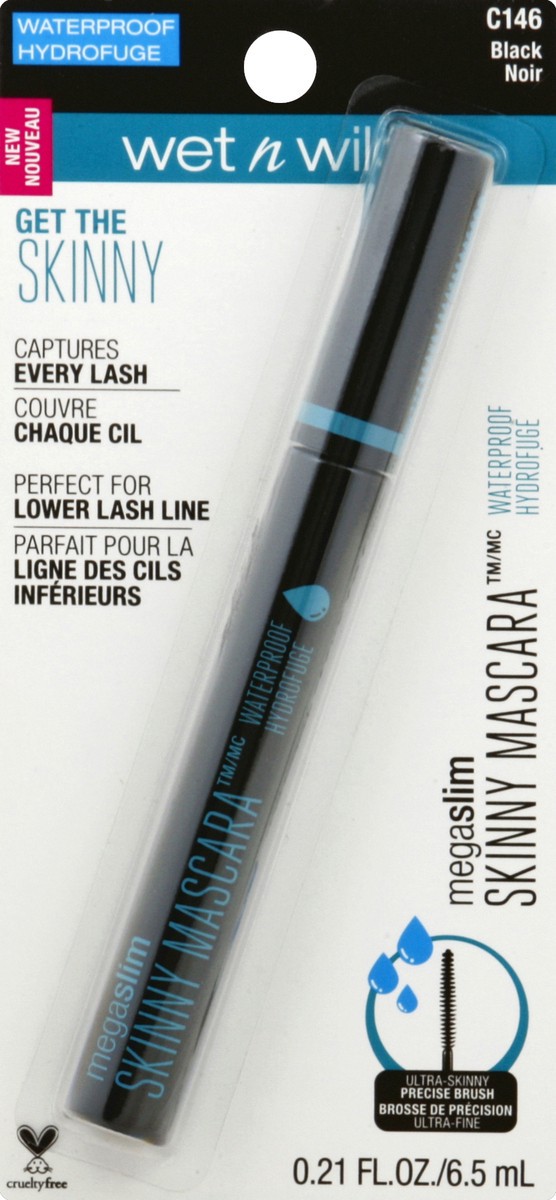 slide 5 of 7, wet n wild MegaSlim Waterproof Skinny Mascara Black, 1 ct