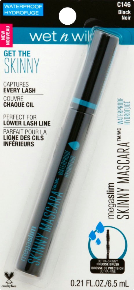 slide 1 of 7, wet n wild MegaSlim Waterproof Skinny Mascara Black, 1 ct