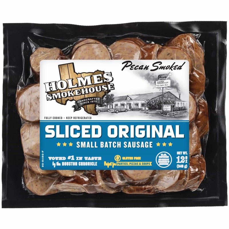 slide 1 of 9, Holmes Smokehouse Pecan Smoked Sliced Original Sausage 12 oz, 12 oz