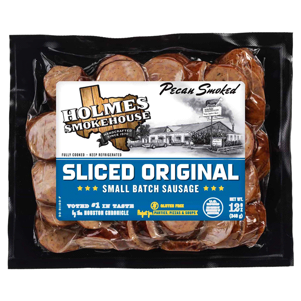 slide 1 of 1, Holmes Smokehouse small batch sausage, sliced kielbasa, 12 oz