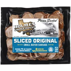 Holmes Smokehouse Sliced & Ready Pecan Smoked Original Sausage 12 oz