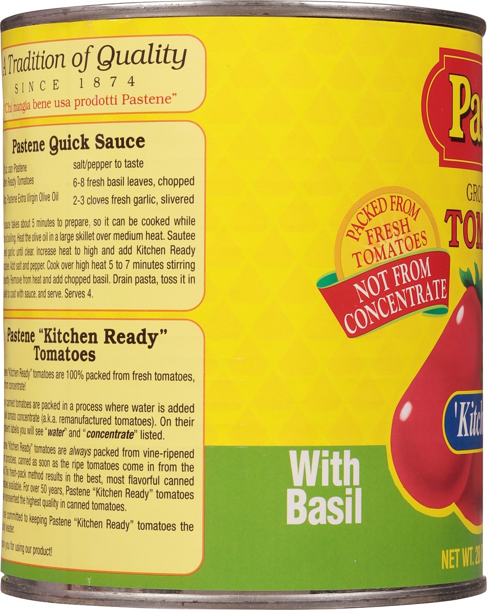 slide 4 of 11, Pastene Kitchen Ready Tomatoes With Basil, 28 oz