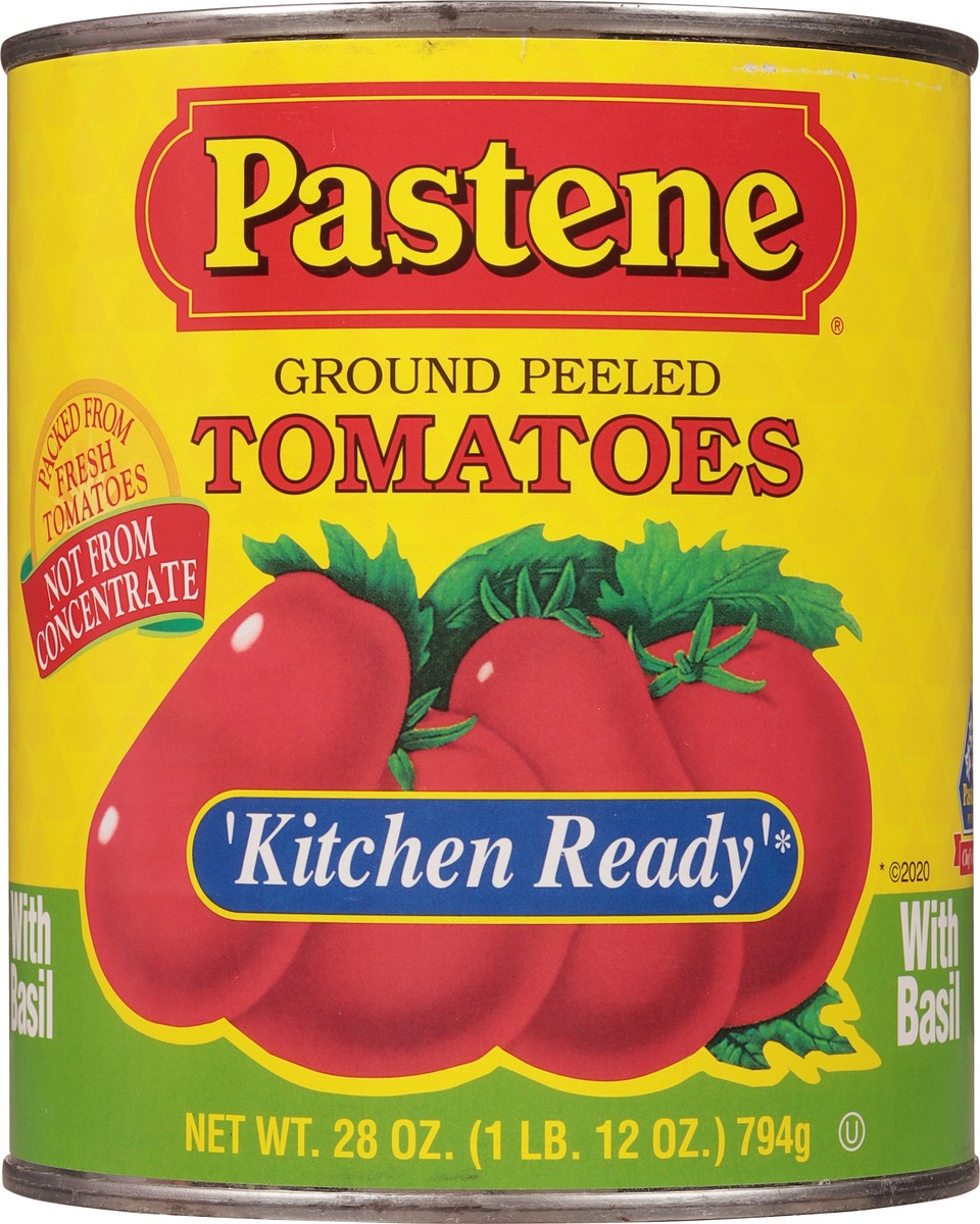 slide 10 of 11, Pastene Kitchen Ready Tomatoes With Basil, 28 oz