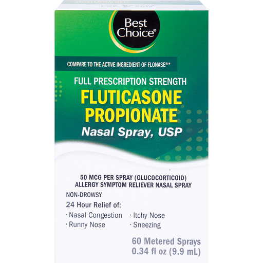 slide 1 of 1, Best Choice Full Prescription Strength Fluticasone Propionate Nasal Spray, 0.34 oz