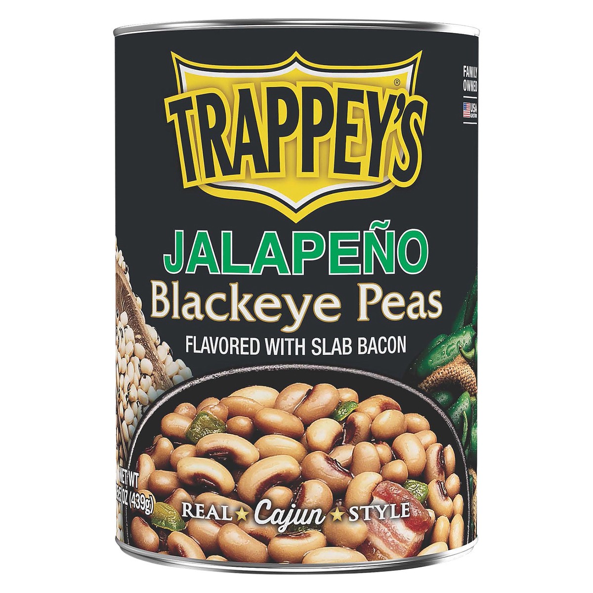 slide 1 of 5, Trappey's Jalapeno Flavored with Slab Bacon Blackeye Peas 15.5 oz, 15.5 oz