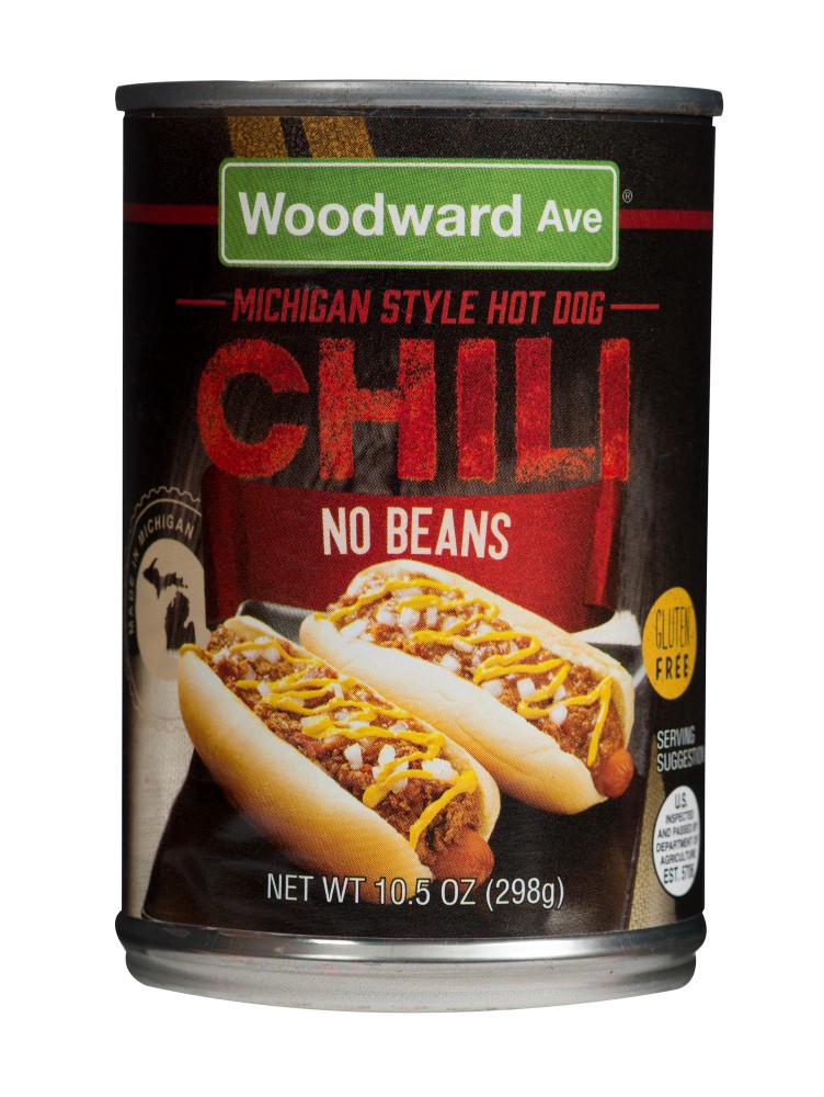slide 1 of 1, Woodward Ave Chili Hot Dog, 10.5 oz