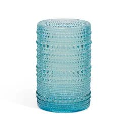 Core Bamboo Brooklyn Steel Highball Glass, Dotted Turquoise, 15 oz