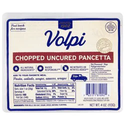 Volpi Chopped Pancetta - Italian Inspired Bacon 4 oz