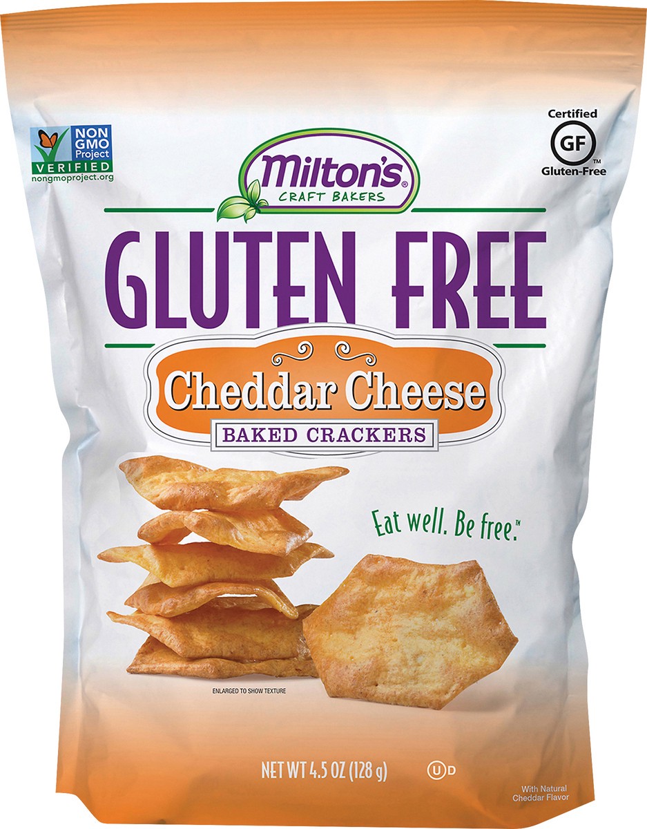 slide 10 of 10, Milton's Gluten Free Cheddar Cheese Baked Crackers 4.5 oz, 4.5 oz