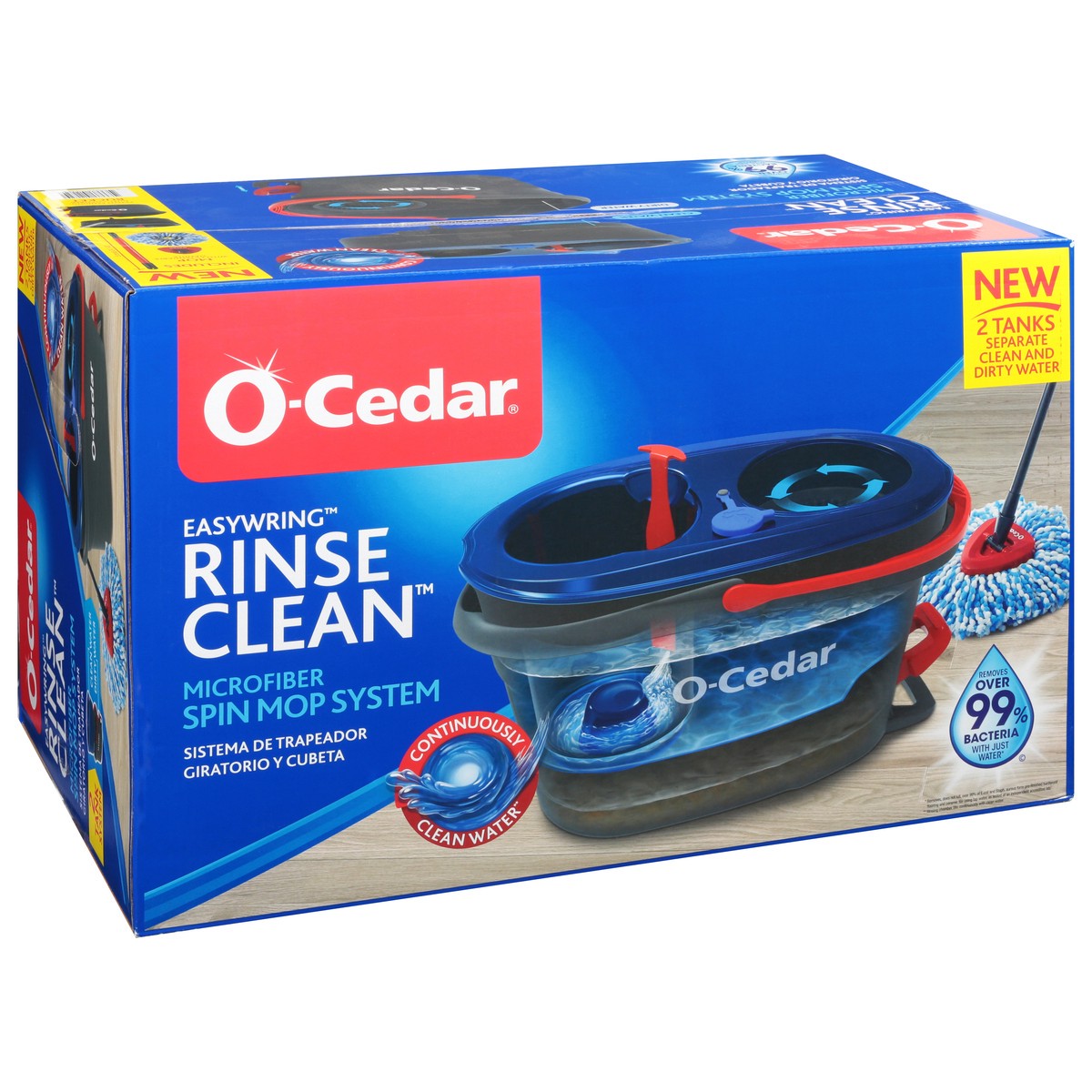 slide 1 of 6, O-Cedar Easywring Rinse Clean Microfiber Spin Mop System 1 ea, 1 ct