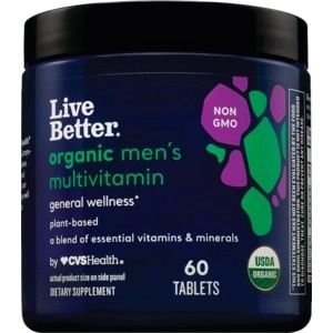 slide 1 of 1, Live Better Organic Men's Multivitamin, 60 Ct, 60 ct