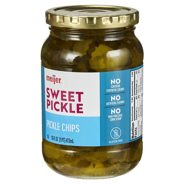 slide 3 of 29, Meijer Pickles Sweet Chips 16Oz, 16 oz