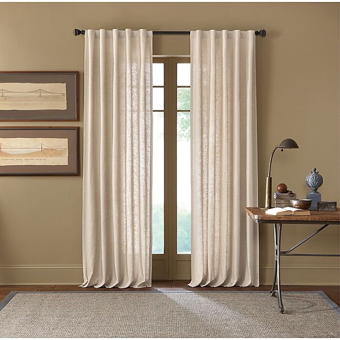 slide 1 of 1, Cambria Malta Rod Pocket/Back Tab Window Curtain Panel - Parchment, 63 in