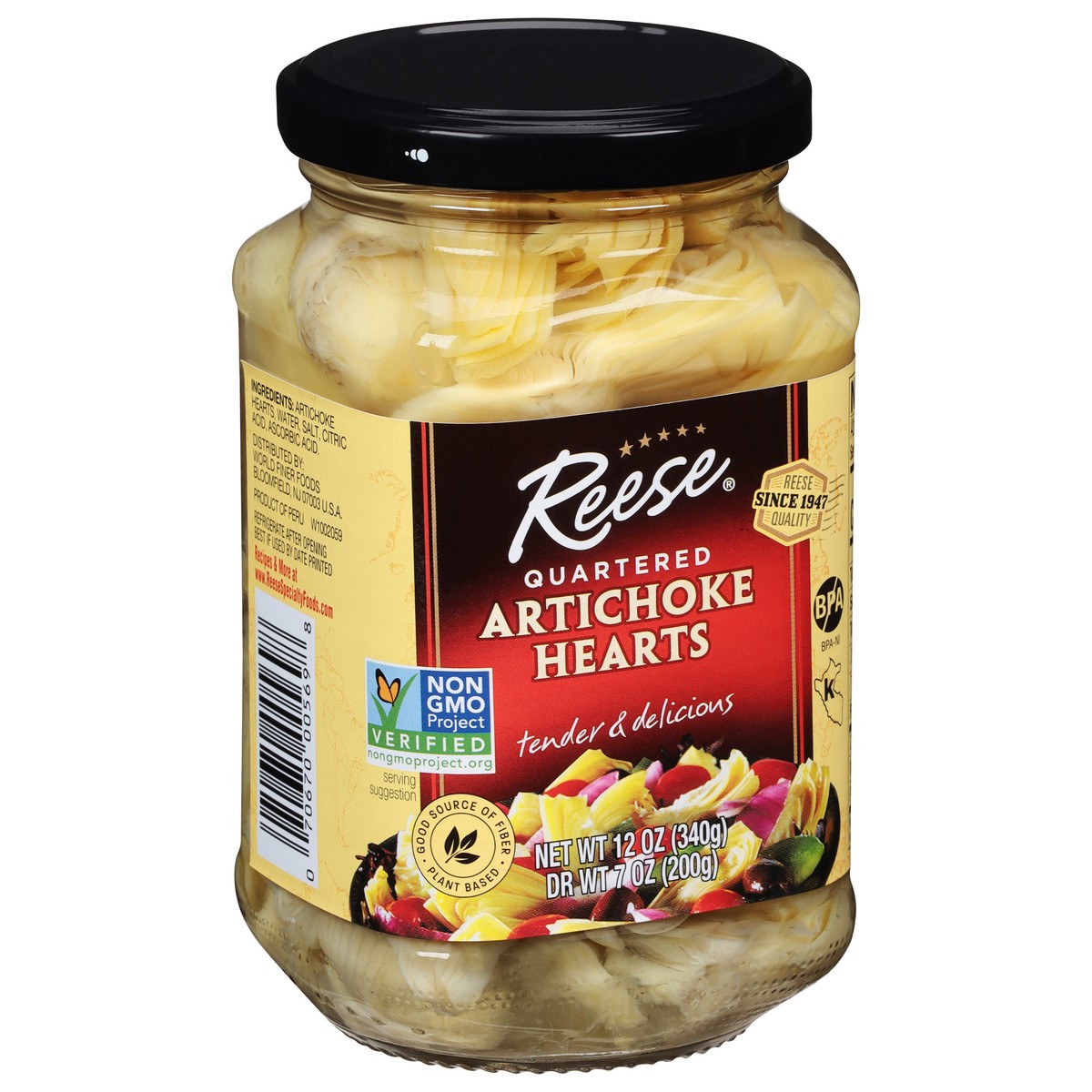 slide 5 of 9, Reese Quartered Artichoke Hearts 12 oz, 12 oz