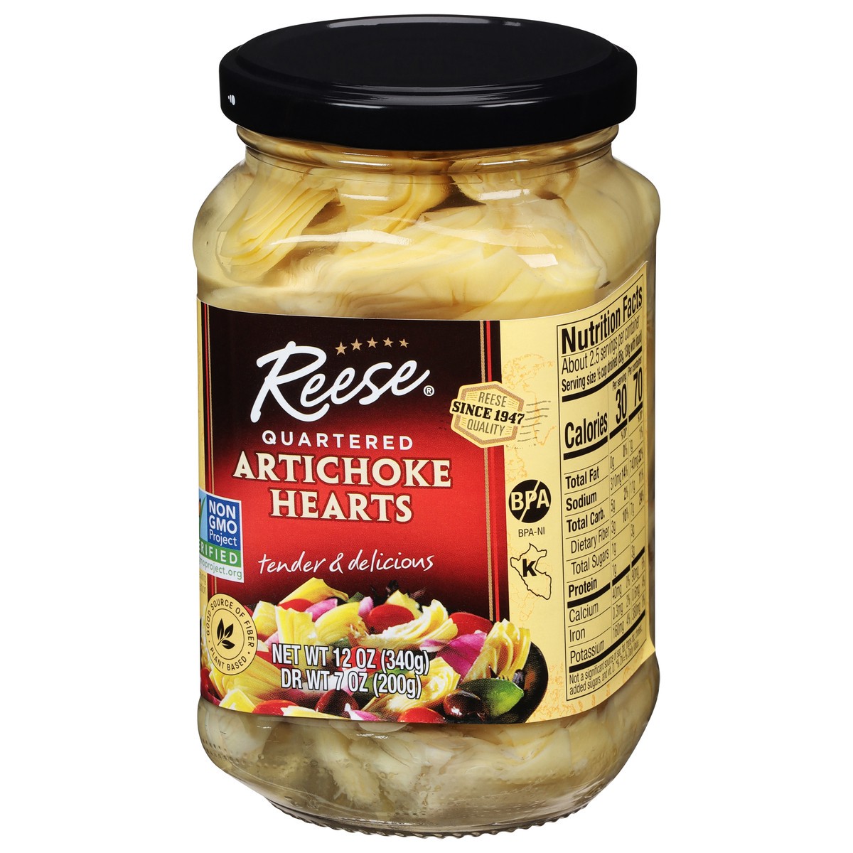 slide 3 of 9, Reese Quartered Artichoke Hearts 12 oz, 12 oz