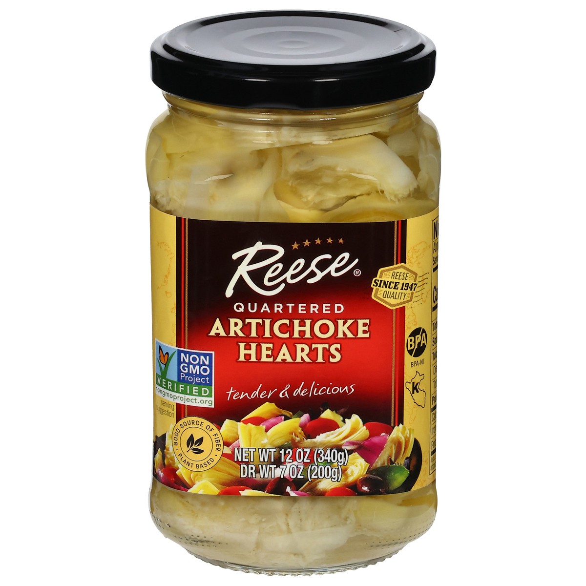 slide 1 of 9, Reese Quartered Artichoke Hearts 12 oz, 12 oz