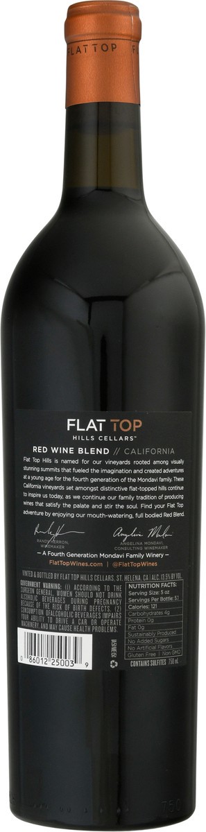 slide 3 of 13, Flat Top Hills Red Blend Wine, 750 ml