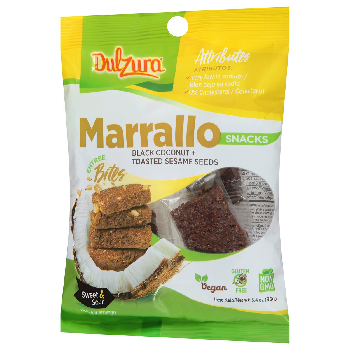 slide 6 of 9, Dulzura Marrallo Bites Black Coconut+Toasted Sesame Seeds Snacks 3.4 oz, 3.4 oz