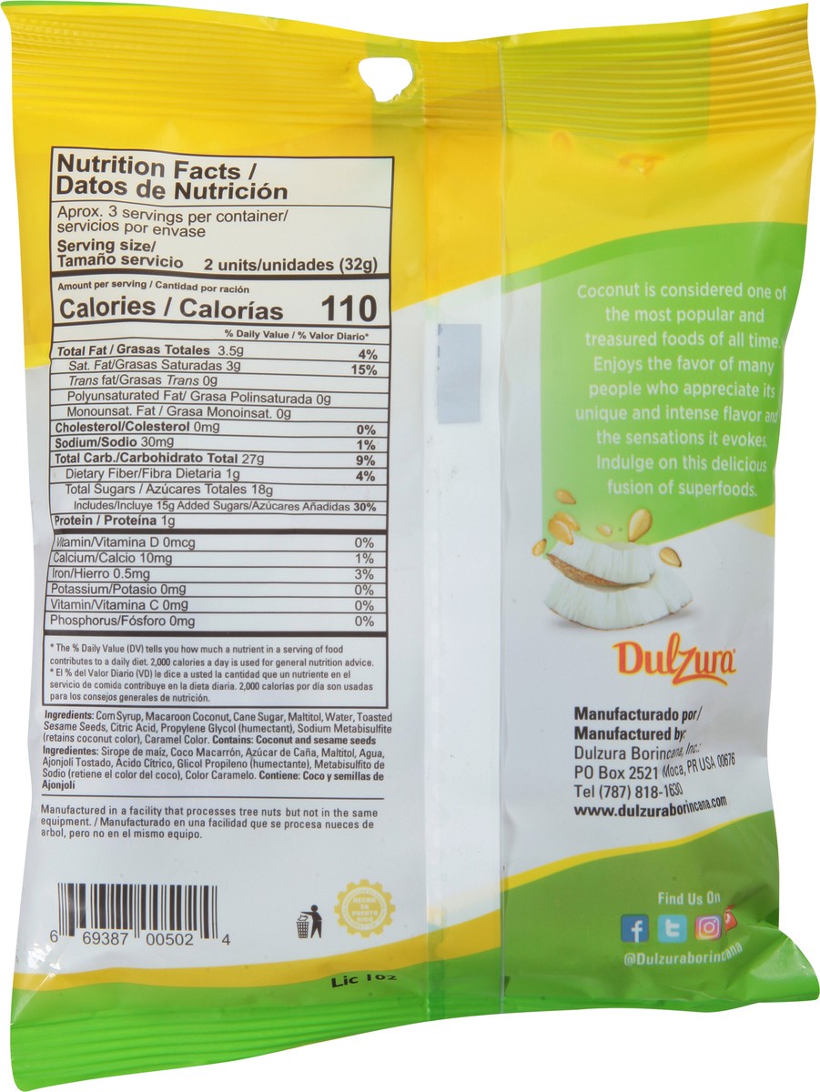 slide 7 of 9, Dulzura Marrallo Bites Black Coconut+Toasted Sesame Seeds Snacks 3.4 oz, 3.4 oz