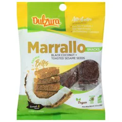 Dulzura Marrallo Bites Black Coconut + Toasted Sesame Seeds Snacks 3.4 oz