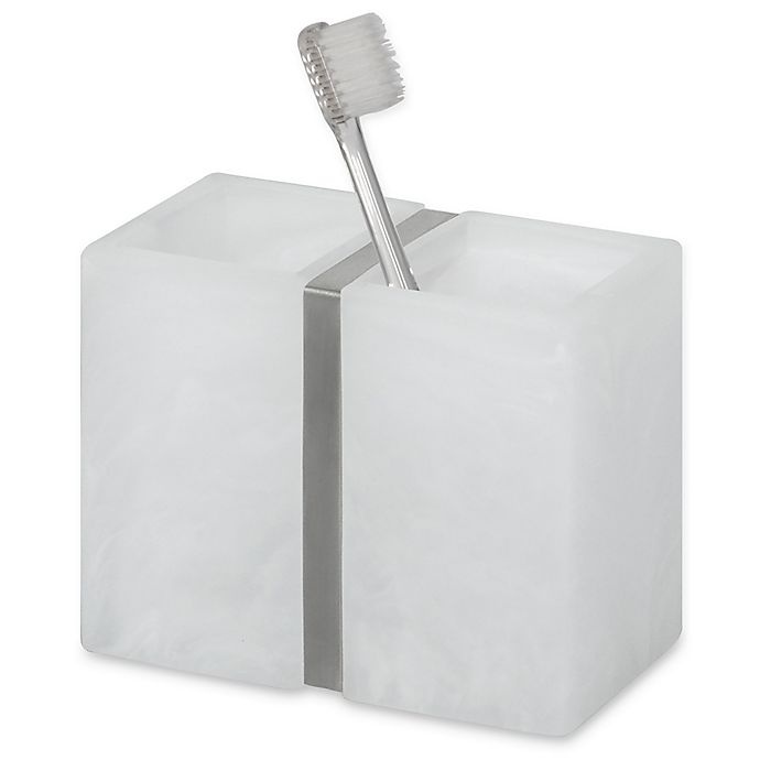 slide 1 of 1, DKNY Minerale Frosted Toothbrush Holder - White, 1 ct