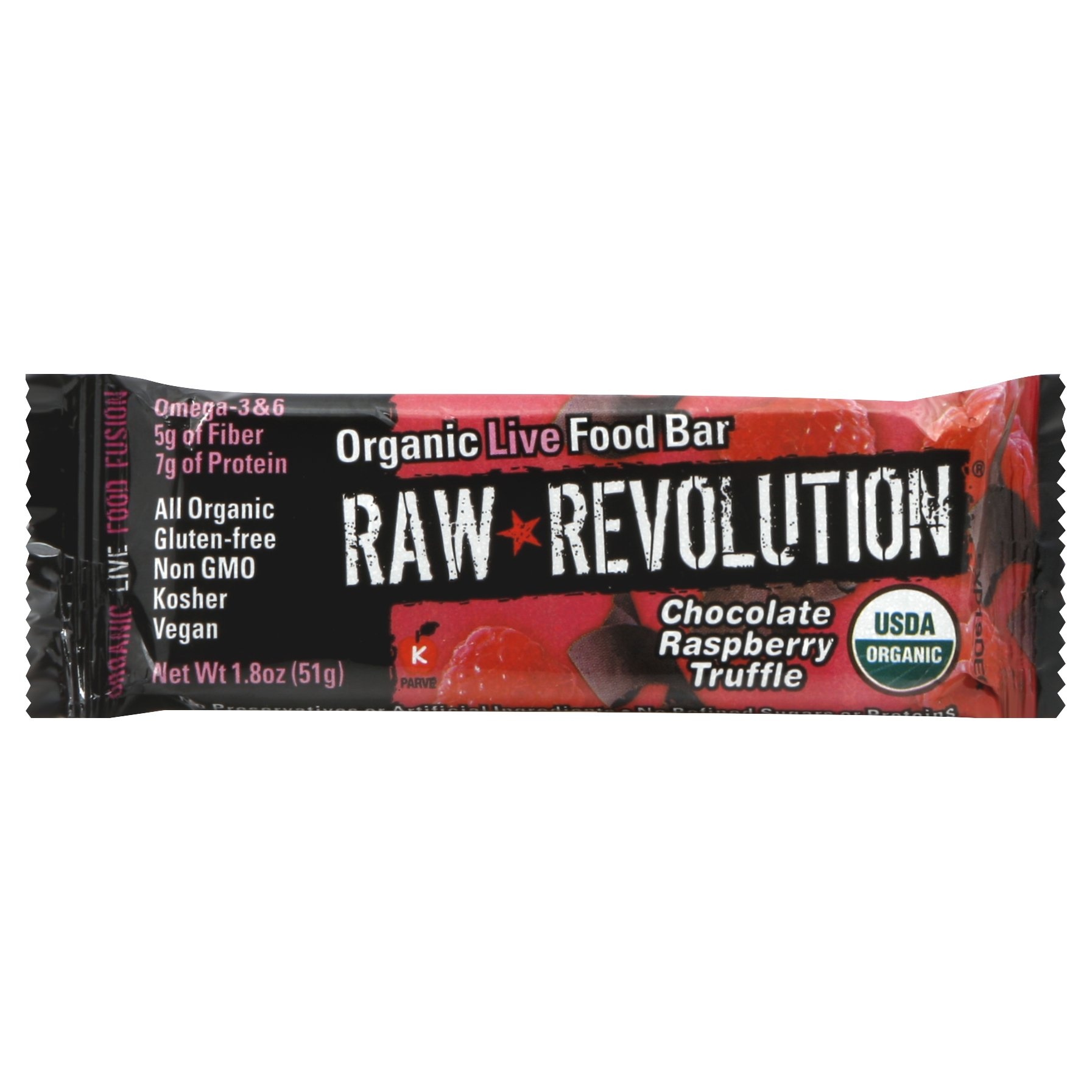 slide 1 of 6, Raw Revolution Bar Raspbry/Choc Candy, 1.8 oz