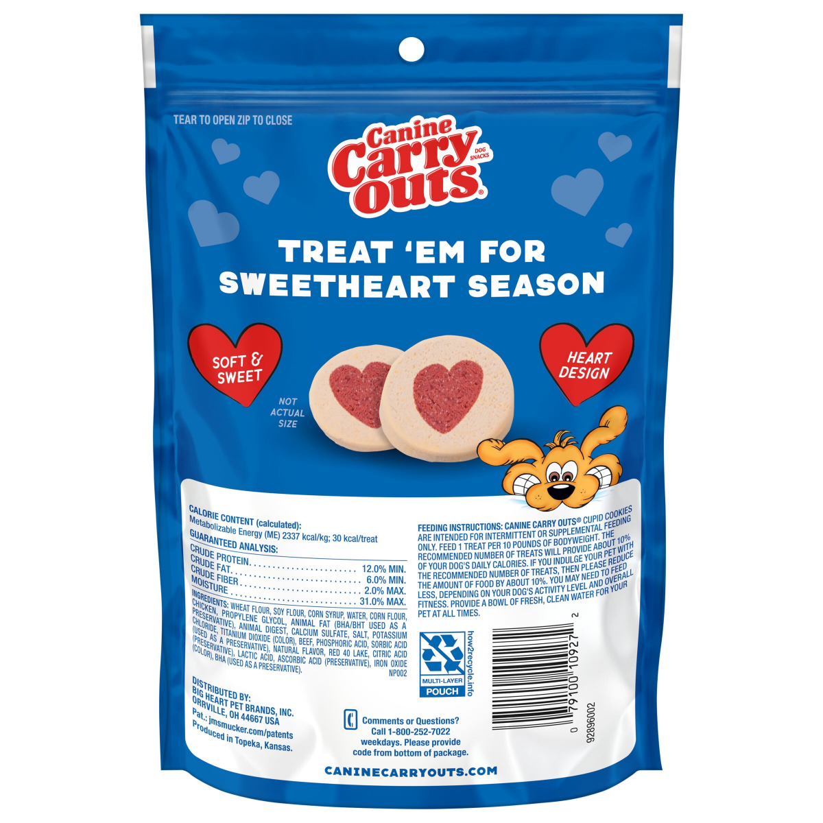 slide 3 of 5, Canine Carry Outs Cupid Cookies for Dogs, Valentine Dog Treats, 4.5 Oz. Bag, 4.5 oz