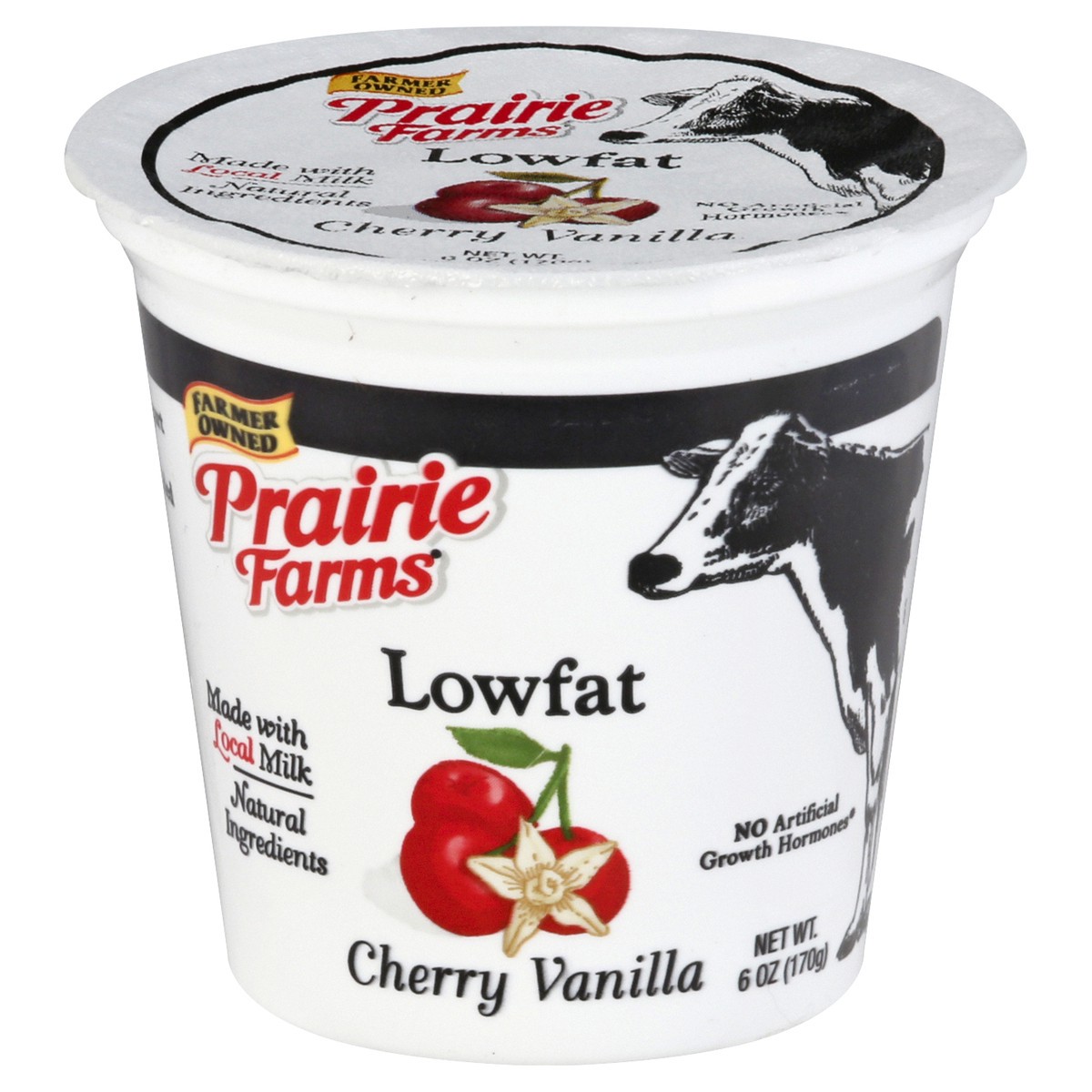 slide 1 of 12, Prairie Farms Lowfat Blended Cherry Vanilla Yogurt 6 oz, 6 oz