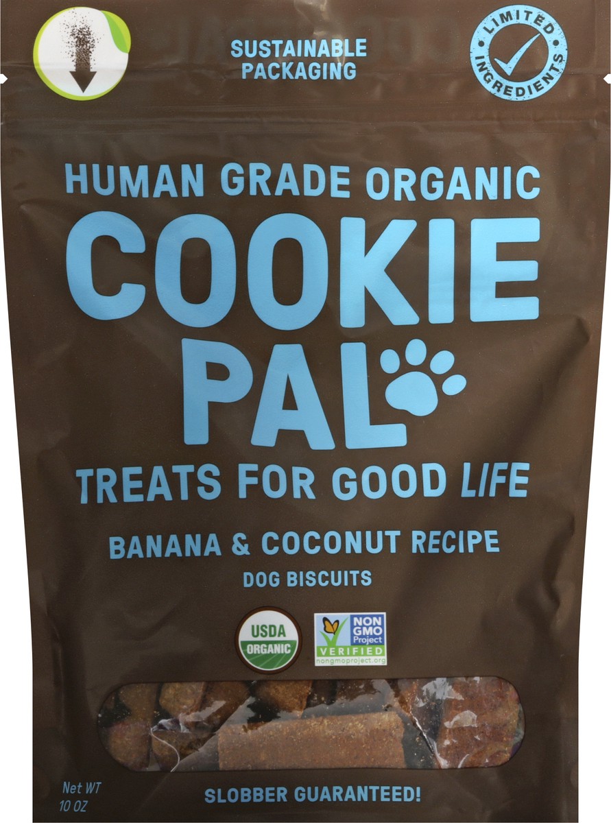 slide 1 of 11, Cookie Pal Organic Banana Coconut Dog Treat,