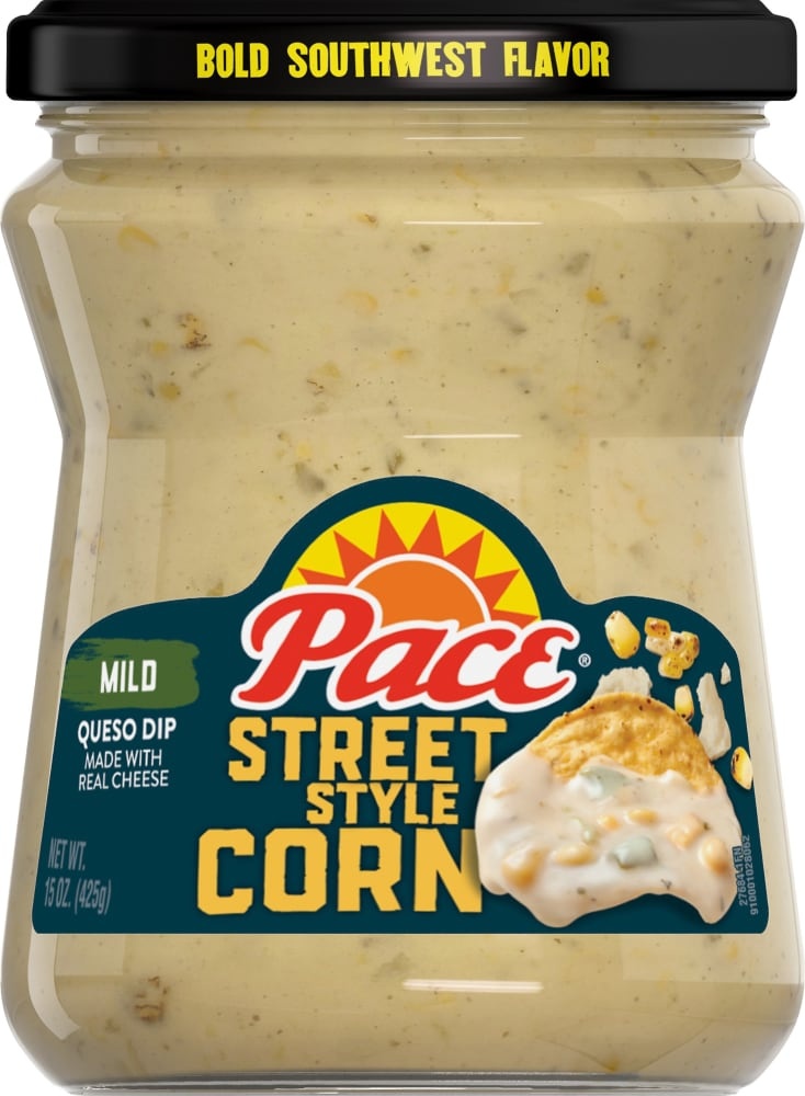 slide 1 of 1, Pace Queso Dip, Street Style Corn, Mild, 15 oz