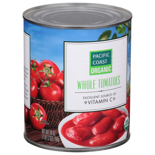 slide 1 of 1, Pacific Coast Organic Whole Tomatoes 28 oz, 28 oz
