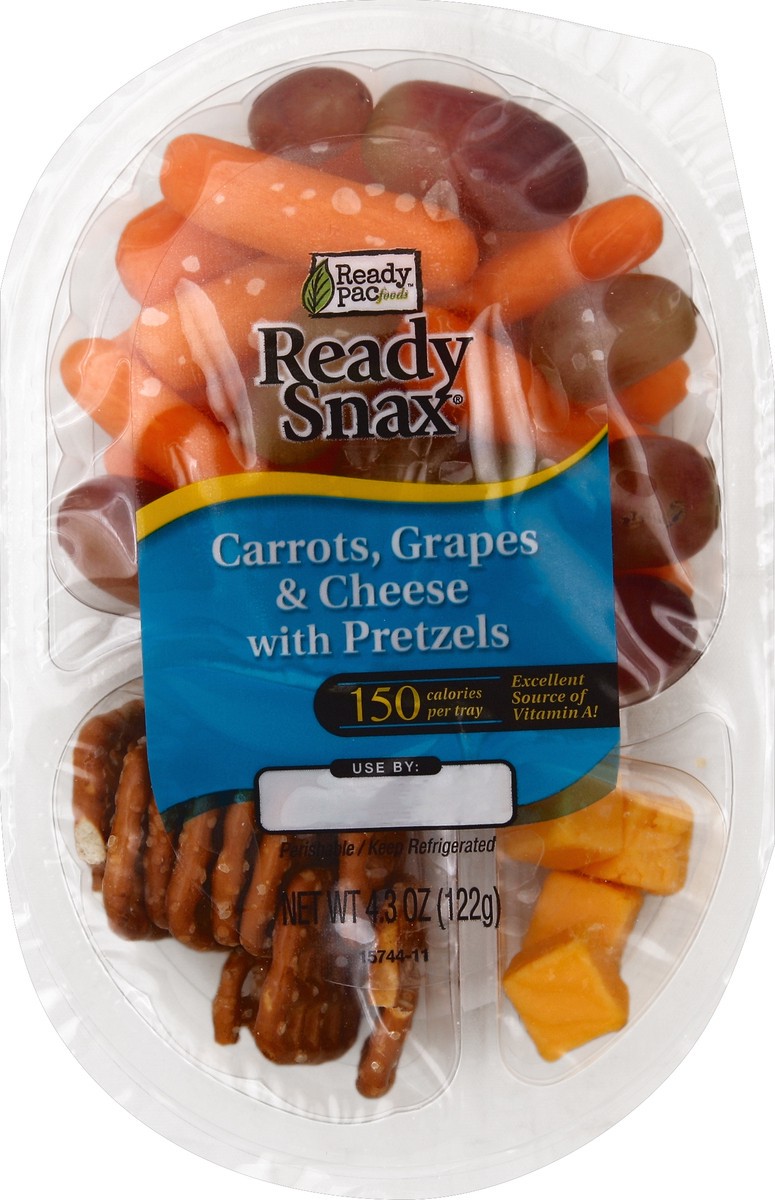 slide 4 of 4, Ready Pac Carrots, Grapes & Cheese with Pretzels 4.3 oz, 4.3 oz