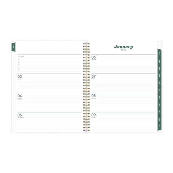 slide 2 of 5, Blue Sky Brit + Co Frosted Weekly/Monthly Planner, 8-1/2'' X 11'', Full Blooms, January To December 2022, 136015, 1 ct