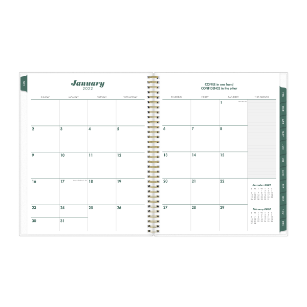 slide 3 of 5, Blue Sky Brit + Co Frosted Weekly/Monthly Planner, 8-1/2'' X 11'', Full Blooms, January To December 2022, 136015, 1 ct