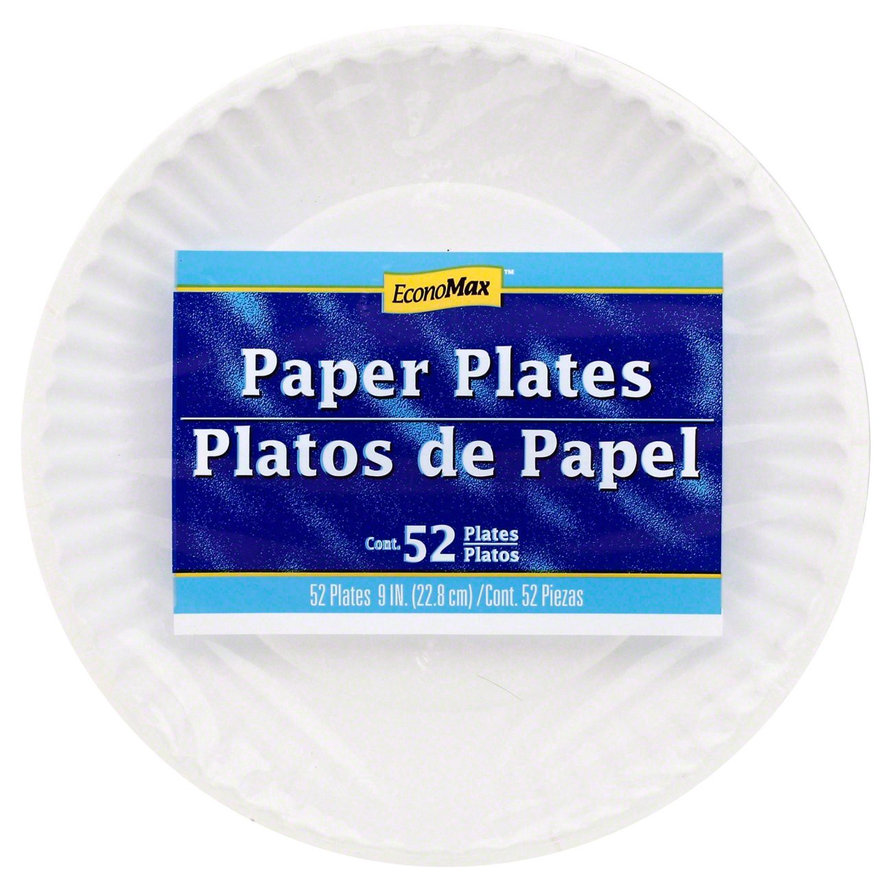 slide 1 of 1, EconoMax Paper Plates, 52 ct; 9 in