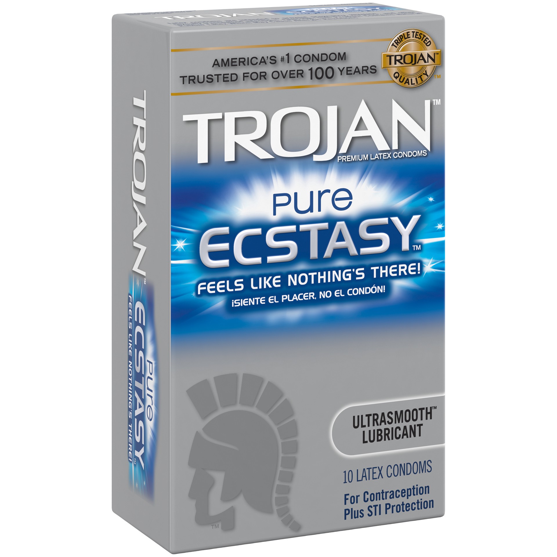 slide 3 of 4, Trojan Pure Ecstasy UltraSmooth Lubricated Condoms - 10 Count, 10 ct