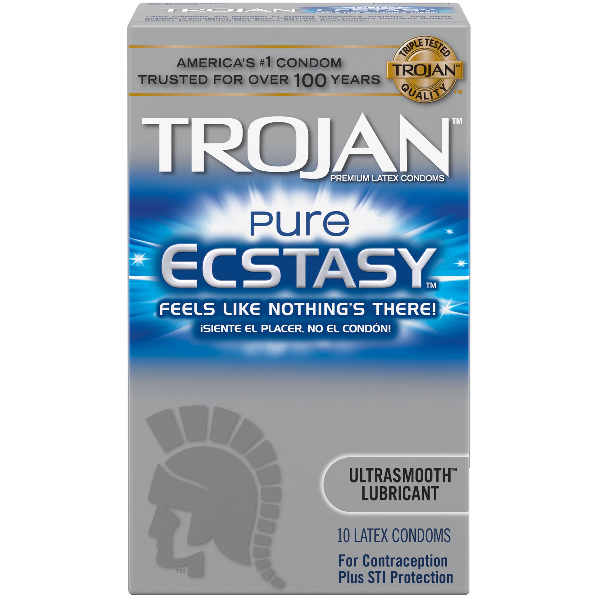 slide 1 of 4, Trojan Pure Ecstasy UltraSmooth Lubricated Condoms - 10 Count, 10 ct