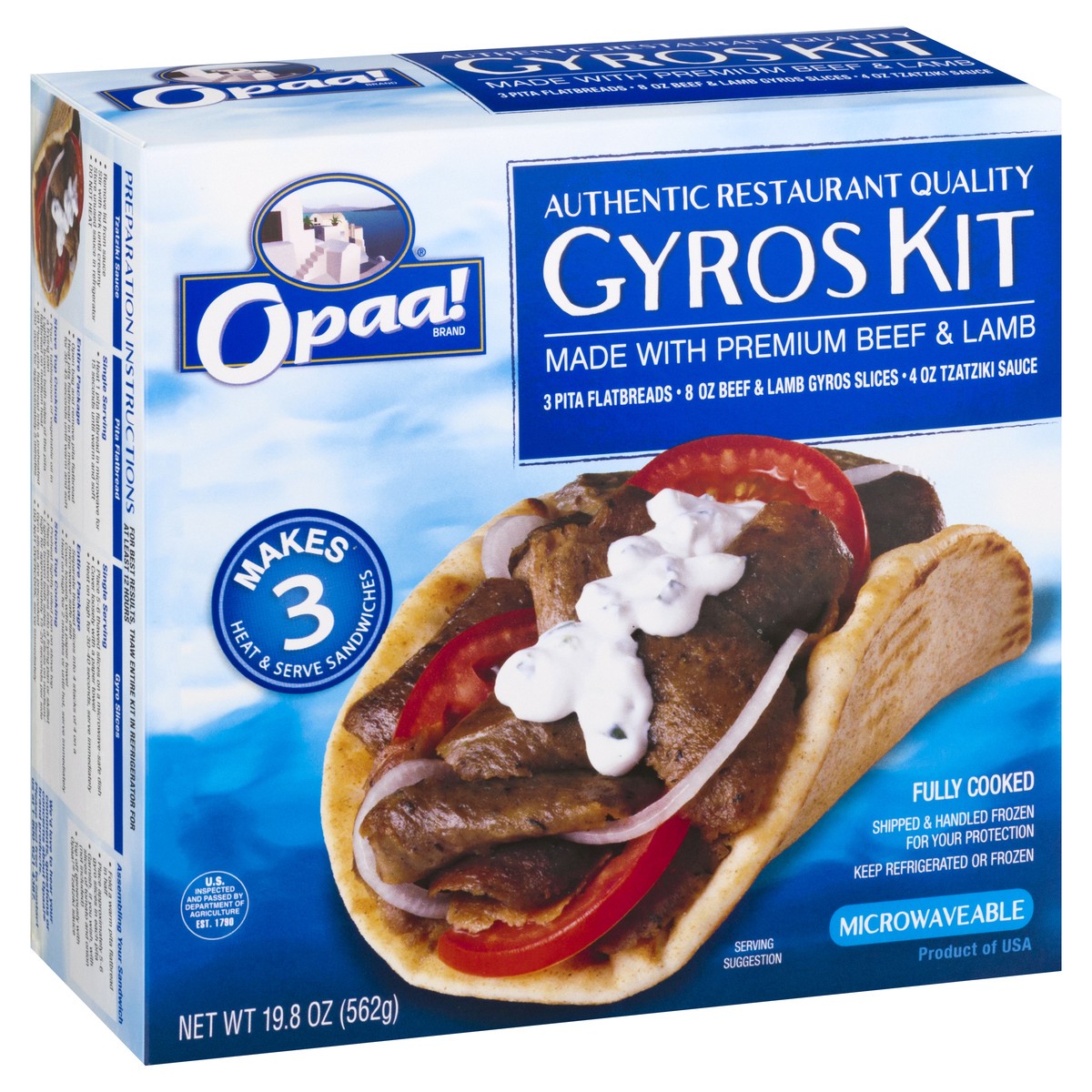 slide 7 of 13, Opaa! Gyro Kit Beef Lamb Pita Flatbread, 19.8 oz