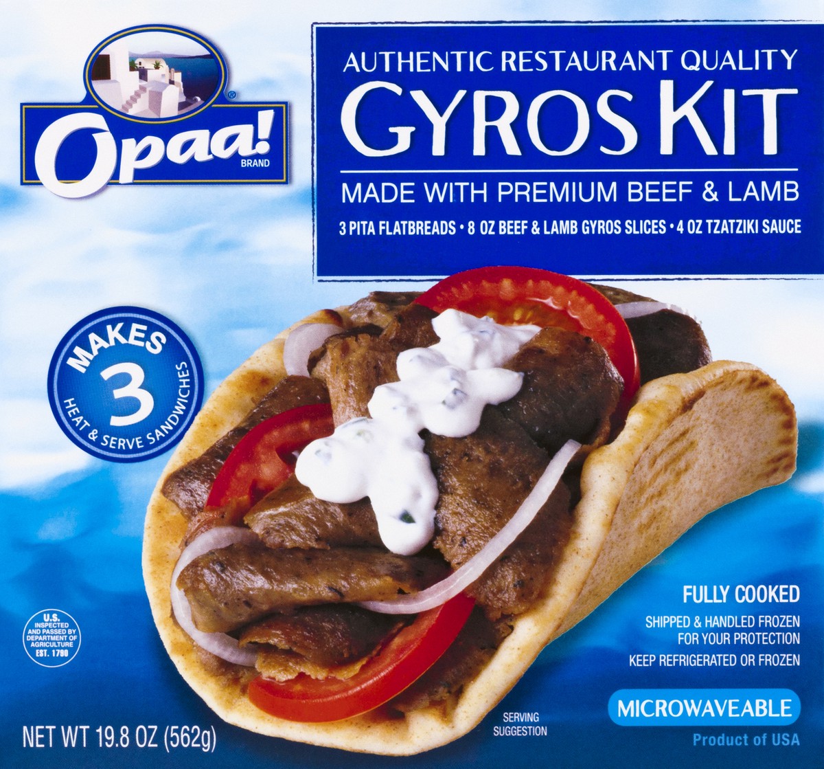 slide 8 of 13, Opaa! Gyro Kit Beef Lamb Pita Flatbread, 19.8 oz