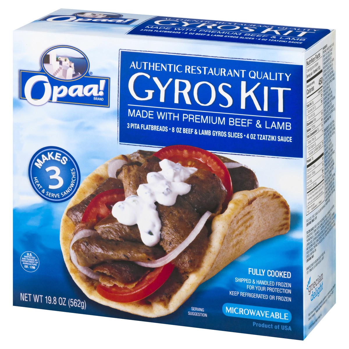 slide 10 of 13, Opaa! Gyro Kit Beef Lamb Pita Flatbread, 19.8 oz