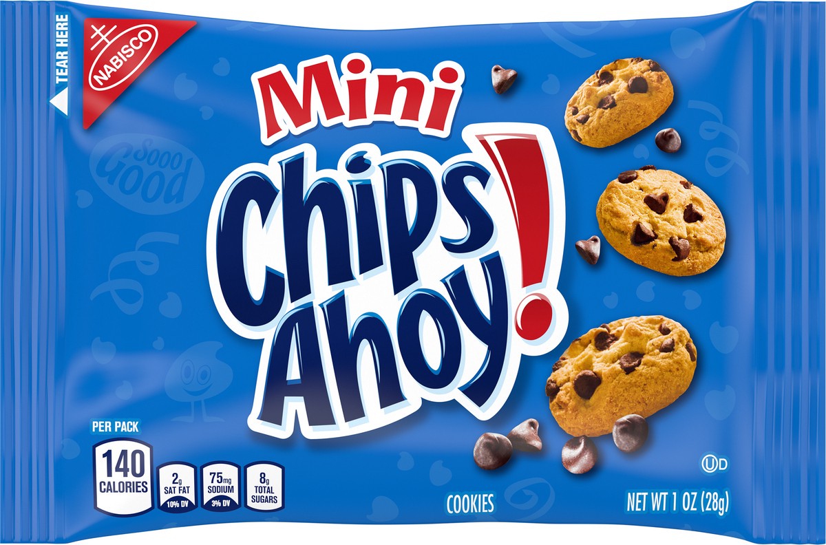 slide 3 of 9, CHIPS AHOY! Mini Chocolate Chip Cookies, 1 oz Snack Pack, 0.06 lb