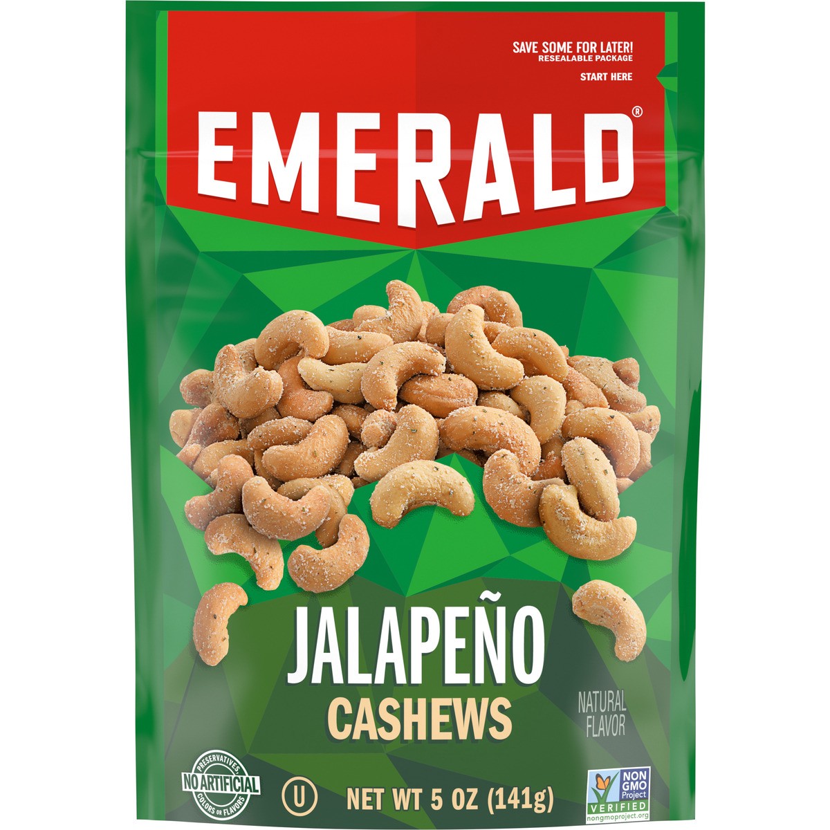slide 1 of 5, Emerald Jalapeno Cashews, 5.000 oz