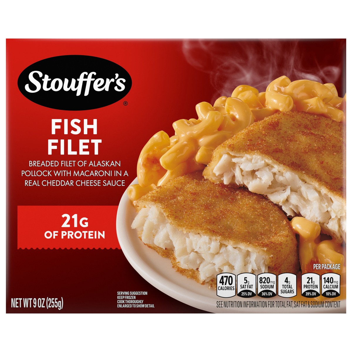 slide 1 of 13, Stouffer's Stouffer’s Fish Filet, Single Serve, Frozen Fish Filet, Single Frozen Meals, 9 oz